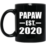 Papaw Established EST. 2020 - 11oz Coffee Mug Black