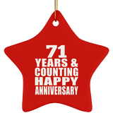 Happy 71st Anniversary 71 Years & Counting - Star Ornament