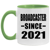 Broadcaster Since 2021 - 11oz Accent Mug Green