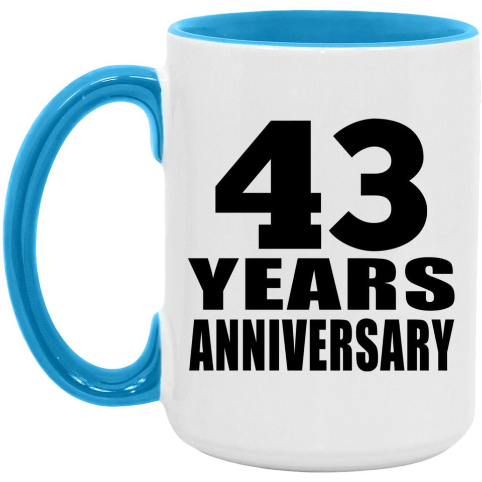 43rd Anniversary 43 Years - 15oz Accent Mug Blue