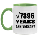 86th Anniversary Square Root of 7396 Years Anniversary - 11oz Accent Mug Green