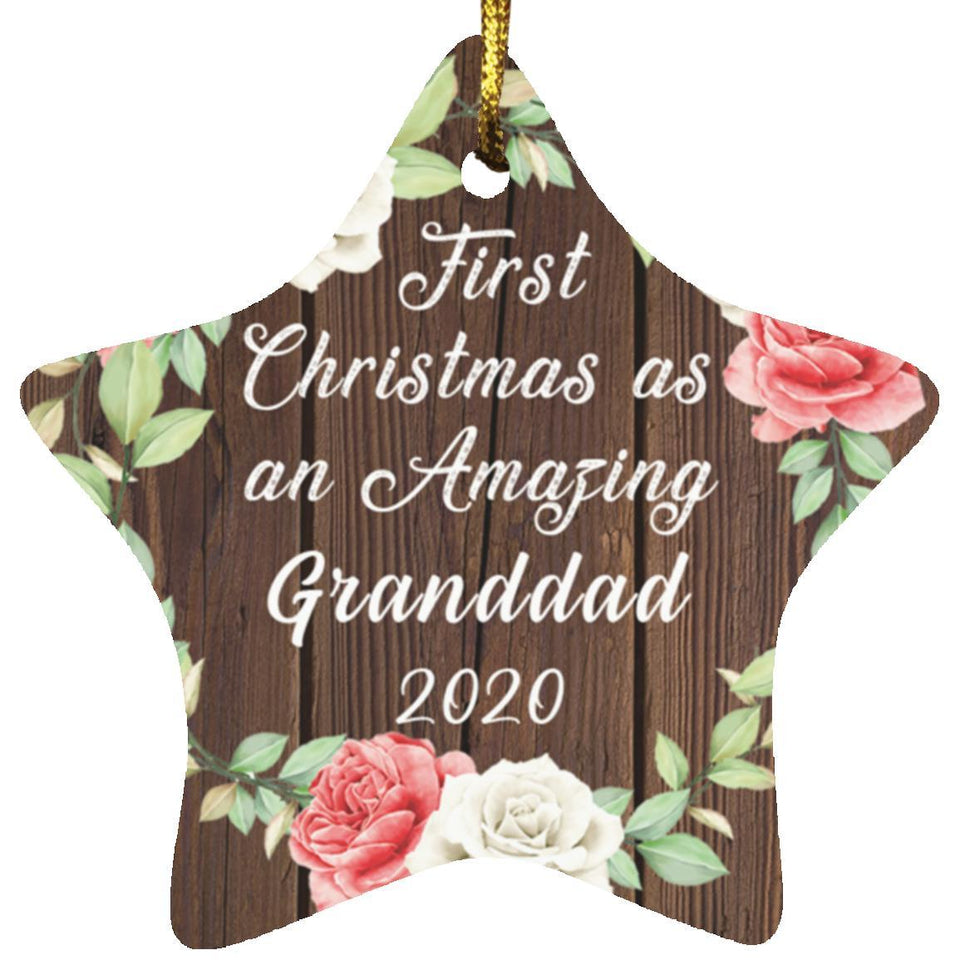 First Christmas As an Amazing Granddad 2020 - Star Ornament A