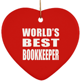 World's Best Bookkeeper - Heart Ornament