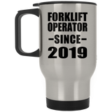 Forklift Operator Since 2019 - Silver Travel Mug