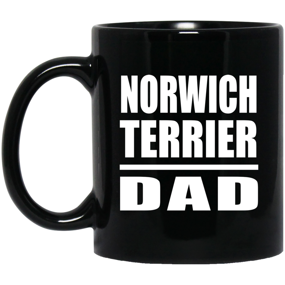 Norwich Terrier Dad - 11oz Coffee Mug Black