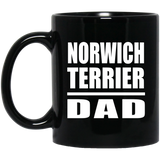 Norwich Terrier Dad - 11oz Coffee Mug Black