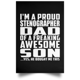 Proud Stenographer Dad Of Awesome Son - Poster Portrait
