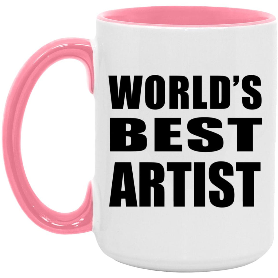 World's Best Artist - 15oz Accent Mug Pink