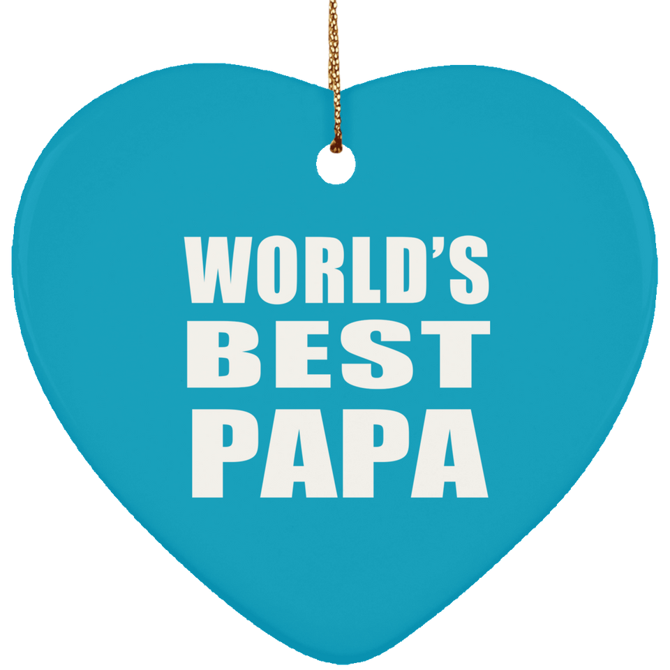 World's Best Papa - Heart Ornament