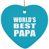 World's Best Papa - Heart Ornament