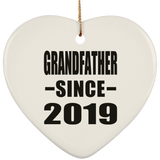 Grandfather Since 2019 - Heart Ornament
