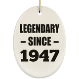 77th Birthday Legendary Since 1947 - Oval Ornament