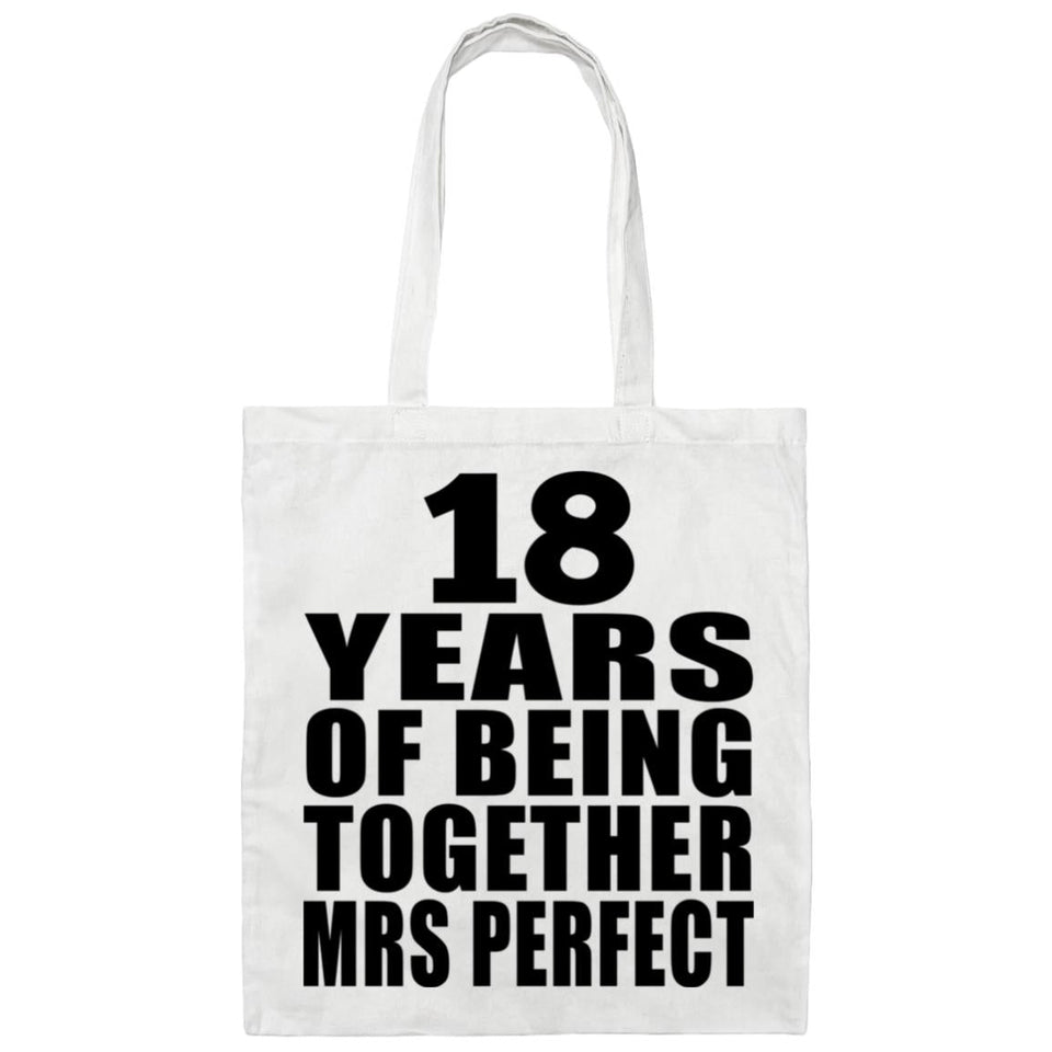 18th Anniversary 18 Years Of Being Mrs Perfect - Tote Bag White