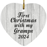 First Christmas With My Gramps 2024 - Heart Ornament F