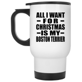 All I Want For Christmas Is My Boston Terrier - White Travel Mug