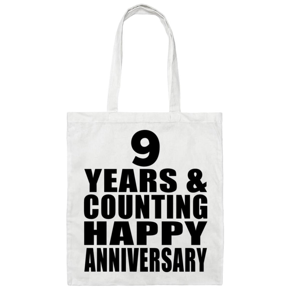 Happy 9th Anniversary 9 Years & Counting - Tote Bag White