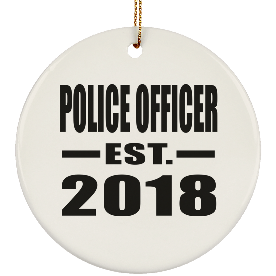 Police Officer Established EST. 2018 - Circle Ornament