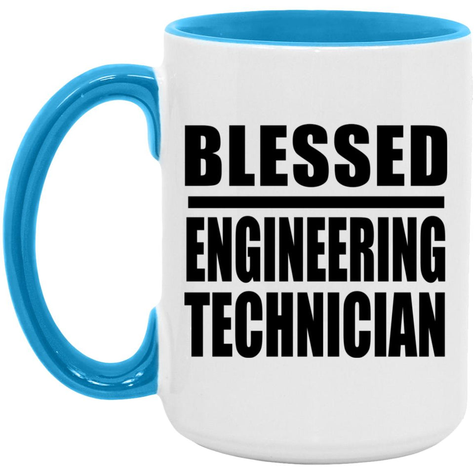 Blessed Engineering Technician - 15oz Accent Mug Blue