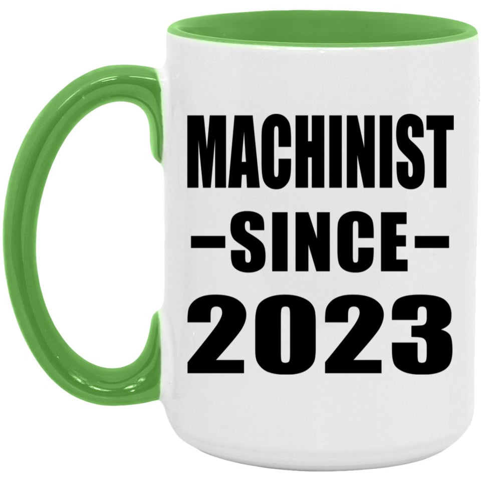 Machinist Since 2023 - 15oz Accent Mug Green