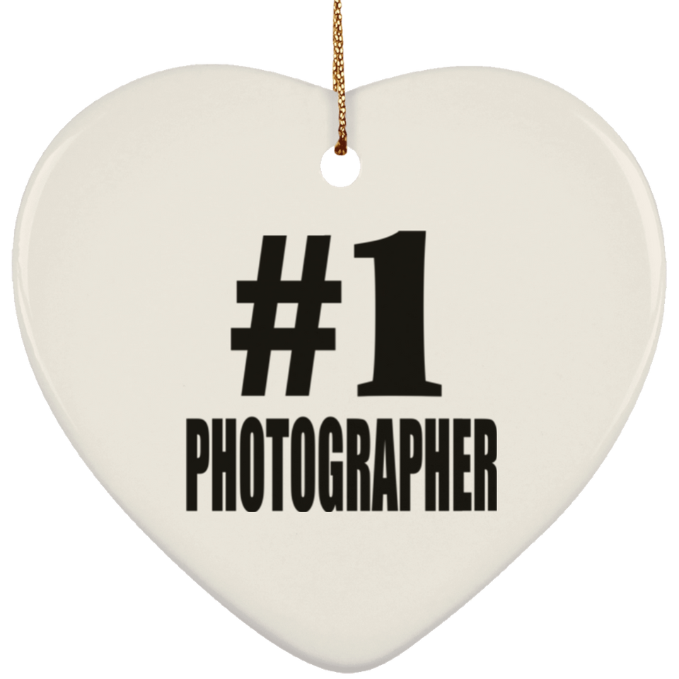 Number One #1 Photographer - Heart Ornament