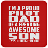 Proud Pilot Dad Of Awesome Son - Drink Coaster