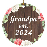 Grandpa Established Est. 2024 - Circle Ornament A