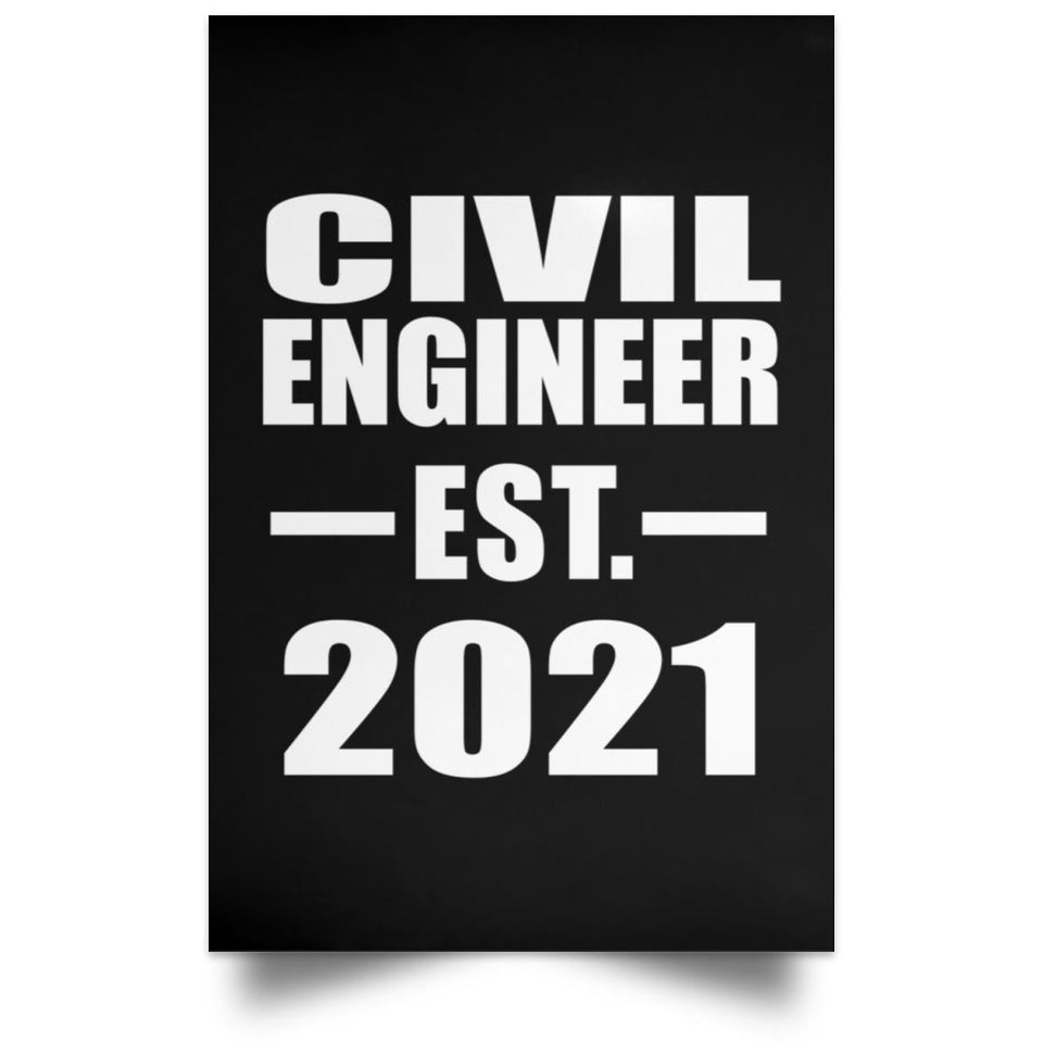 Civil Engineer Established EST. 2021 - Poster Portrait