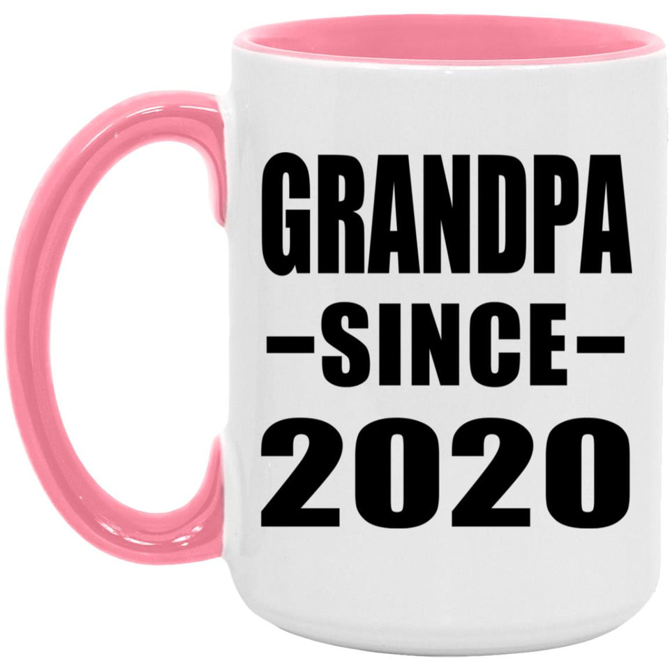 Grandpa Since 2020 - 15oz Accent Mug Pink