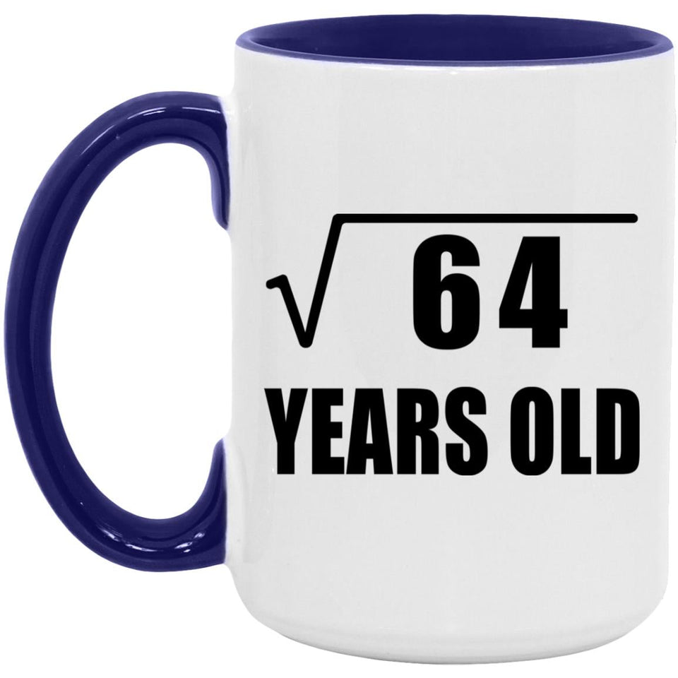 8th Birthday Square Root of 64 Years Old - 15oz Accent Mug Purple