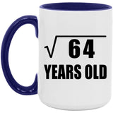 8th Birthday Square Root of 64 Years Old - 15oz Accent Mug Purple