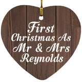 First Christmas As Mr & Mrs Reynolds - Heart Ornament D