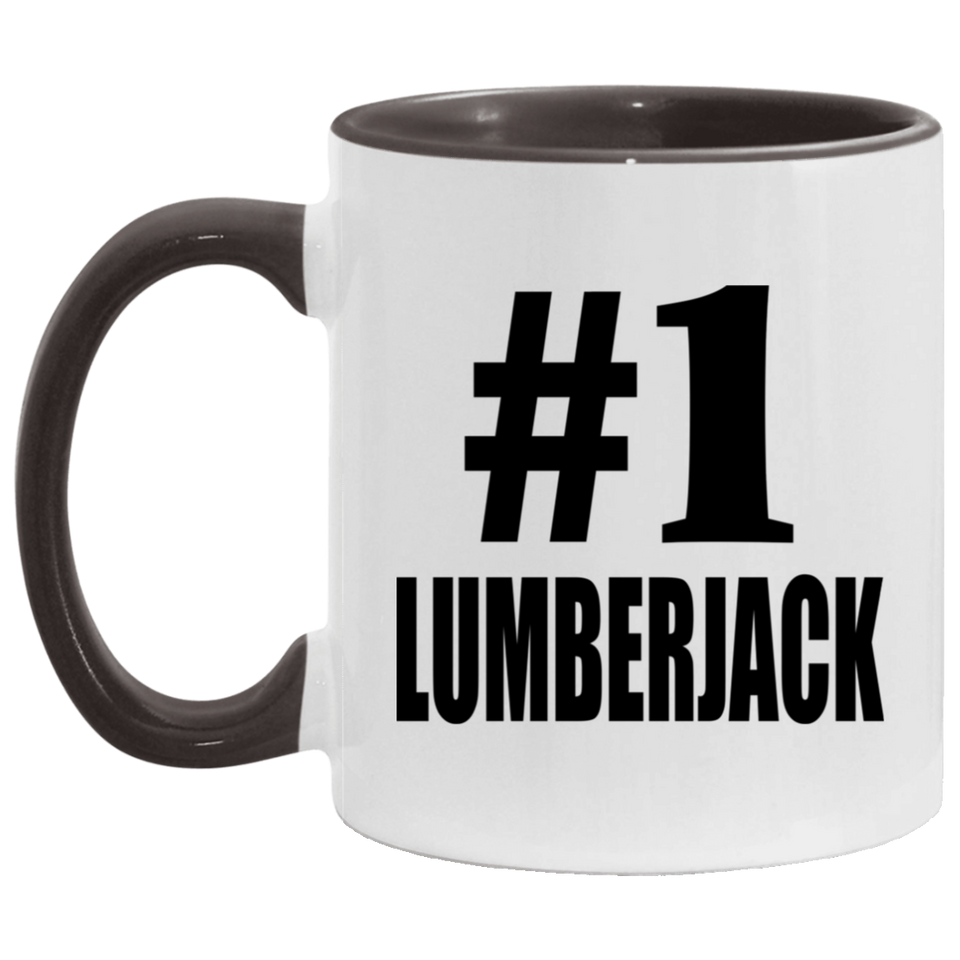 Number One #1 Lumberjack - 11oz Accent Mug Black