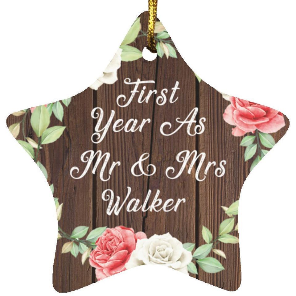 First Year As Mr & Mrs Walker - Star Ornament A