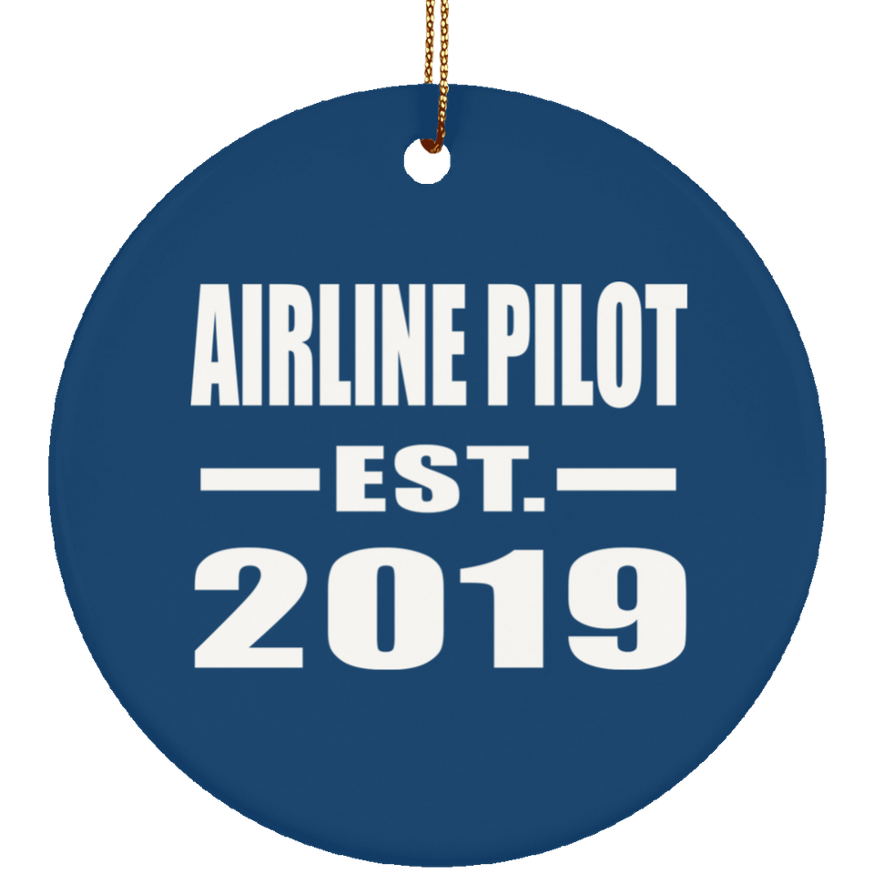 Airline Pilot Established EST. 2019 - Circle Ornament