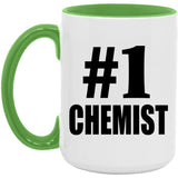 Number One #1 Chemist - 15oz Accent Mug Green