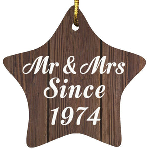 50th Anniversary Mr & Mrs Since 1974 - Star Ornament D