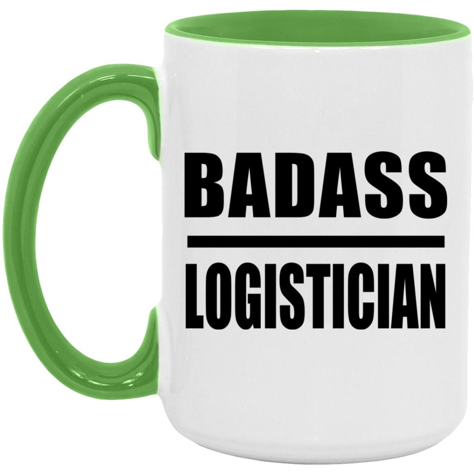Badass Logistician - 15oz Accent Mug Green