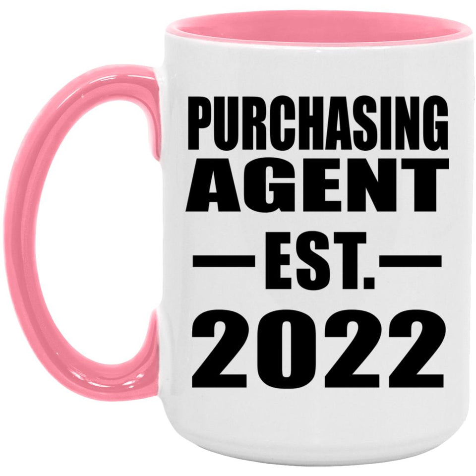Purchasing Agent Established EST. 2022 - 15oz Accent Mug Pink