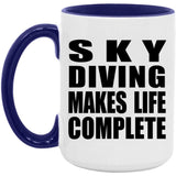 Sky Diving Makes Life Complete - 15oz Accent Mug Purple