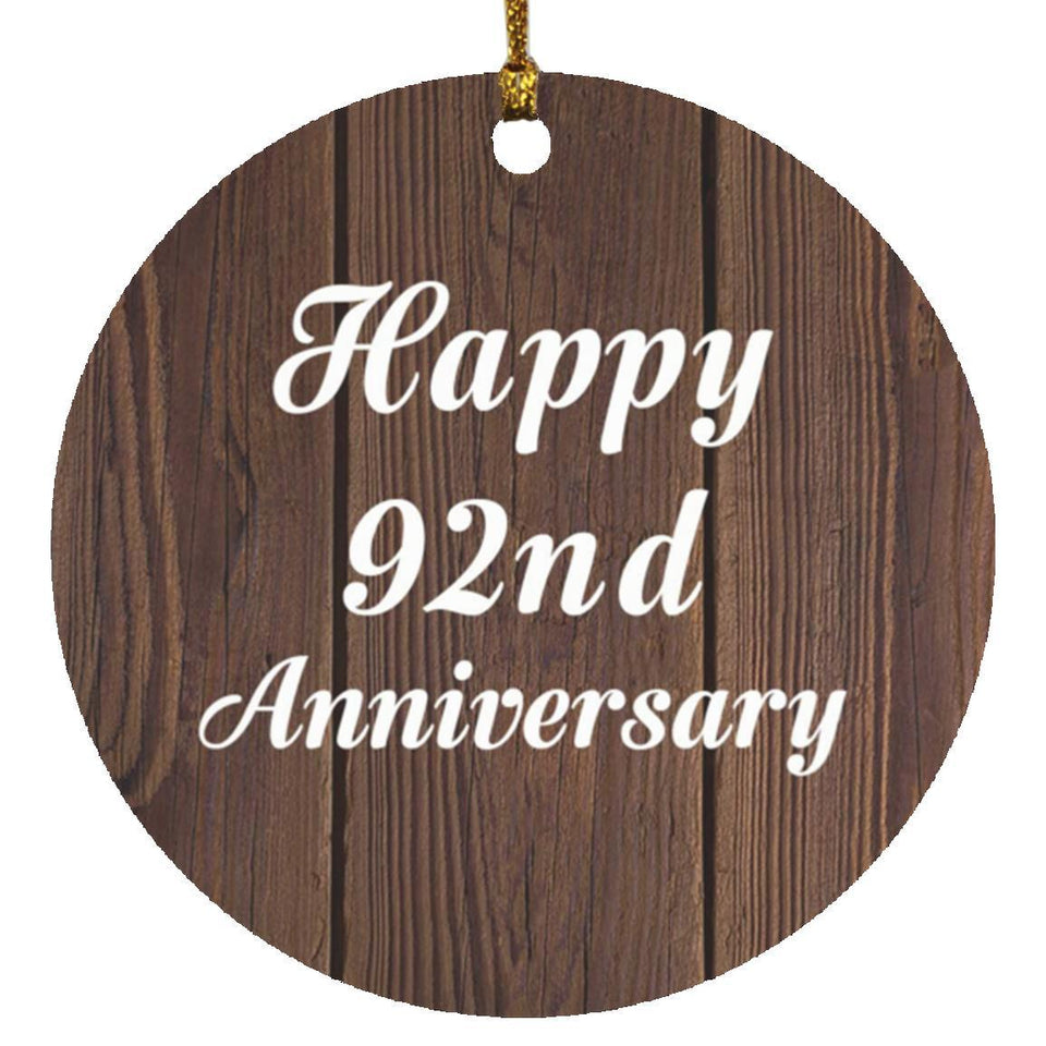 Happy 92nd Anniversary - Circle Ornament D