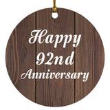 Happy 92nd Anniversary - Circle Ornament D