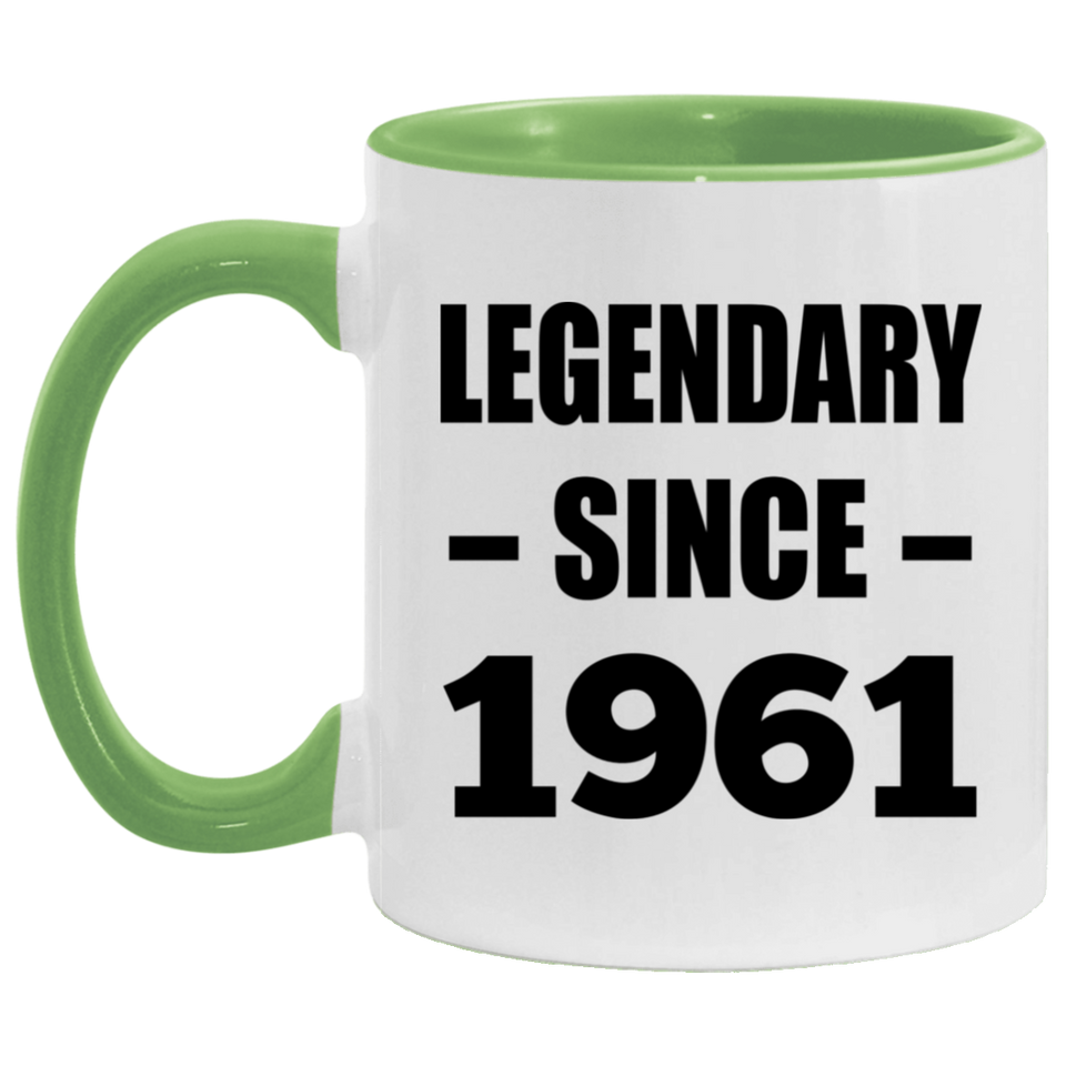 63rd Birthday Legendary Since 1961 - 11oz Accent Mug Green