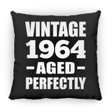 60th Birthday Vintage 1964 Aged Perfectly - Throw Pillow Black