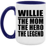 Willie The Mom The Hero The Legend - 15oz Accent Mug Purple