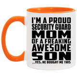 Proud Security Guard Mom Of Awesome Son - 11oz Accent Mug Orange