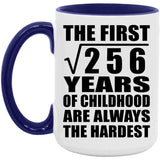 16th Birthday Square Root of 256 Years of Childhood - 15oz Accent Mug Purple