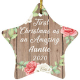 First Christmas As an Amazing Auntie 2020 - Star Ornament B