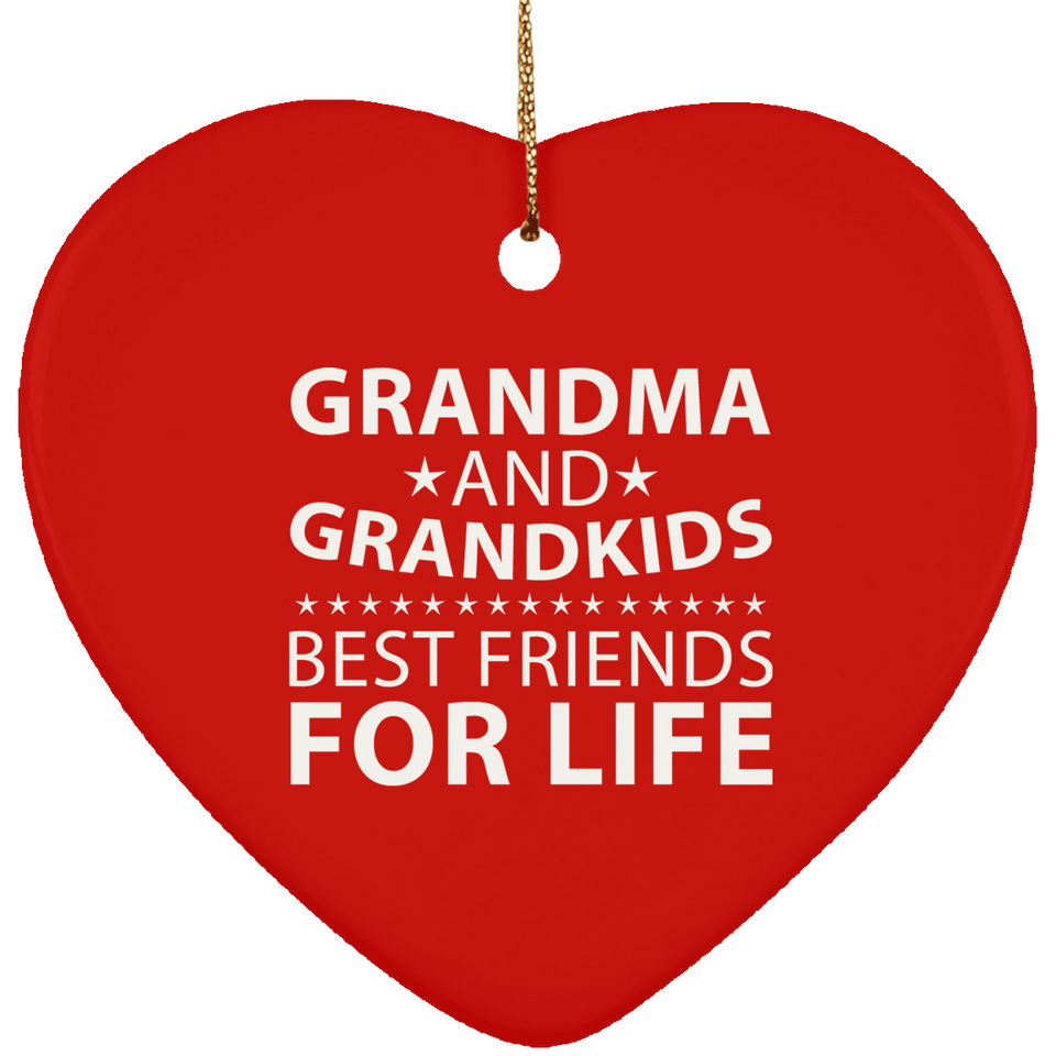 Grandma and Grandkids, Best Friends For Life - Heart Ornament