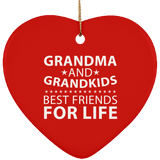 Grandma and Grandkids, Best Friends For Life - Heart Ornament