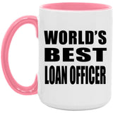 World's Best Loan Officer - 15oz Accent Mug Pink
